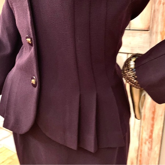 Danny & Nicole Dark Purple Skirt Suit Size 14 - Picture 2 of 16